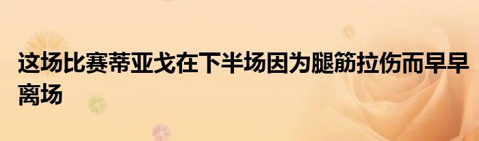 這場(chǎng)比賽蒂亞戈在下半場(chǎng)因?yàn)橥冉罾瓊缭珉x場(chǎng)