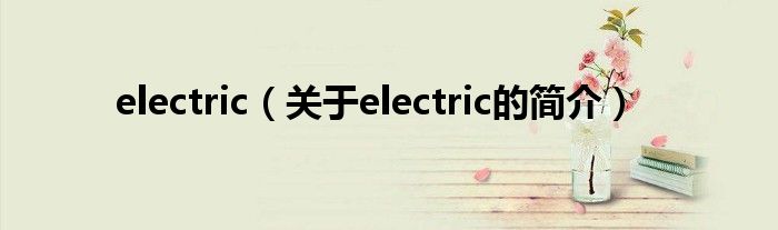 electric（關(guān)于electric的簡介）