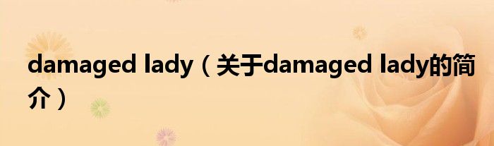 damaged lady（關(guān)于damaged lady的簡介）