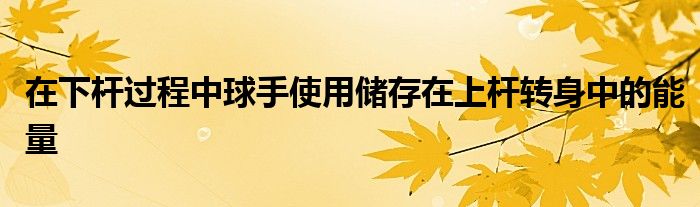 在下桿過程中球手使用儲(chǔ)存在上桿轉(zhuǎn)身中的能量