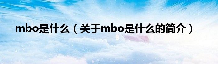 mbo是什么（關(guān)于mbo是什么的簡介）