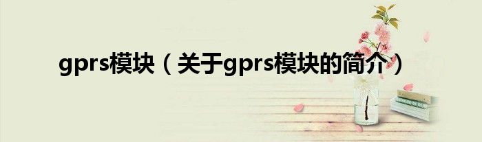 gprs模塊（關(guān)于gprs模塊的簡(jiǎn)介）