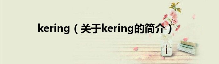 kering（關(guān)于kering的簡介）