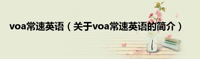 voa常速英語（關于voa常速英語的簡介）