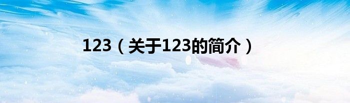 123（關(guān)于123的簡介）