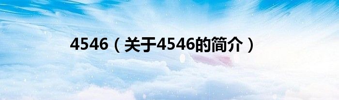 4546（關(guān)于4546的簡介）