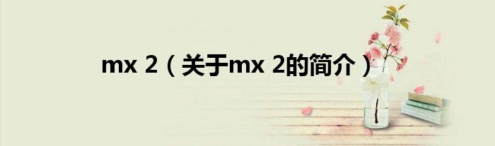 mx 2（關(guān)于mx 2的簡介）