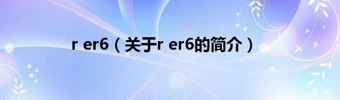 r er6（關于r er6的簡介）