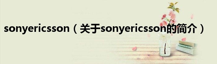 sonyericsson（關(guān)于sonyericsson的簡介）