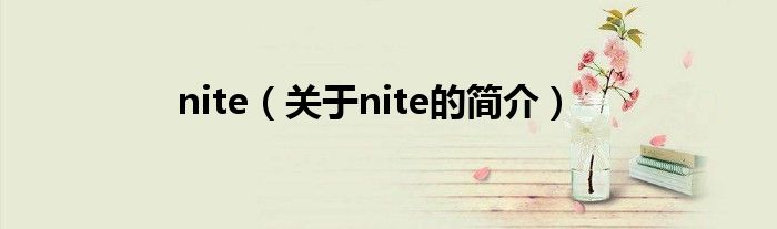 nite（關(guān)于nite的簡介）