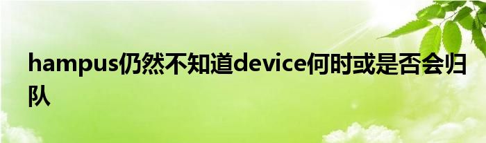 hampus仍然不知道device何時或是否會歸隊