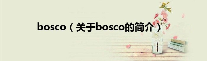 bosco（關(guān)于bosco的簡介）