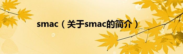 smac（關(guān)于smac的簡(jiǎn)介）