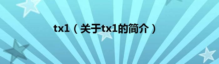 tx1（關(guān)于tx1的簡(jiǎn)介）