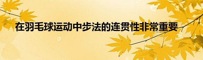 在羽毛球運(yùn)動(dòng)中步法的連貫性非常重要