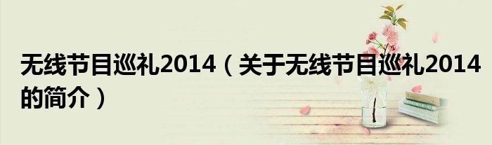 無(wú)線節(jié)目巡禮2014（關(guān)于無(wú)線節(jié)目巡禮2014的簡(jiǎn)介）