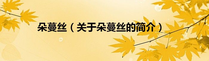 朵蔓絲（關(guān)于朵蔓絲的簡(jiǎn)介）