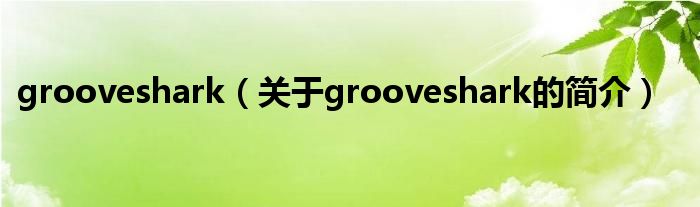 grooveshark（關(guān)于grooveshark的簡介）