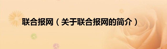 聯(lián)合報(bào)網(wǎng)（關(guān)于聯(lián)合報(bào)網(wǎng)的簡(jiǎn)介）