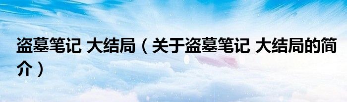 盜墓筆記 大結局（關于盜墓筆記 大結局的簡介）