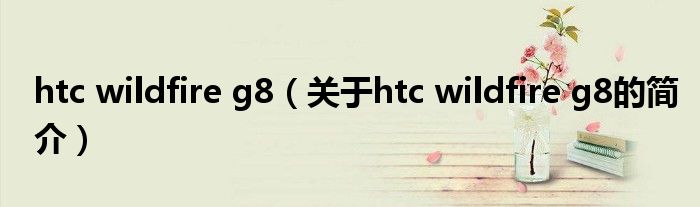 htc wildfire g8（關(guān)于htc wildfire g8的簡(jiǎn)介）