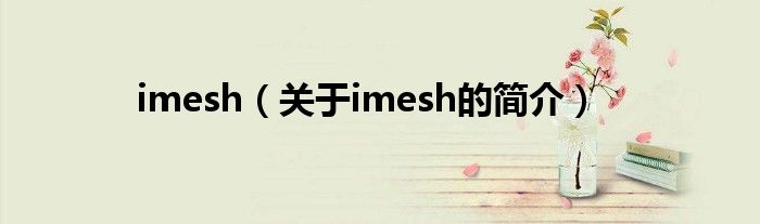 imesh（關(guān)于imesh的簡(jiǎn)介）