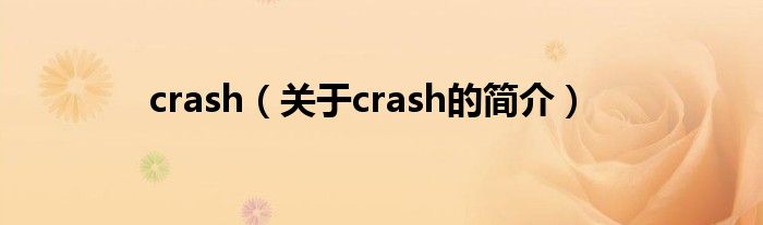 crash（關(guān)于crash的簡(jiǎn)介）