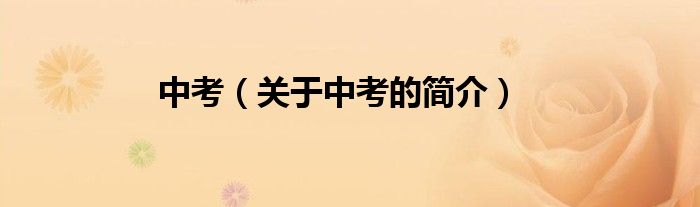 中考（關(guān)于中考的簡(jiǎn)介）