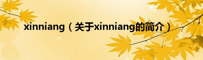 xinniang（關(guān)于xinniang的簡介）