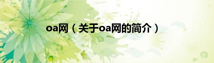 oa網(wǎng)（關于oa網(wǎng)的簡介）