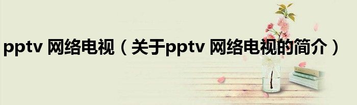 pptv 網(wǎng)絡電視（關于pptv 網(wǎng)絡電視的簡介）