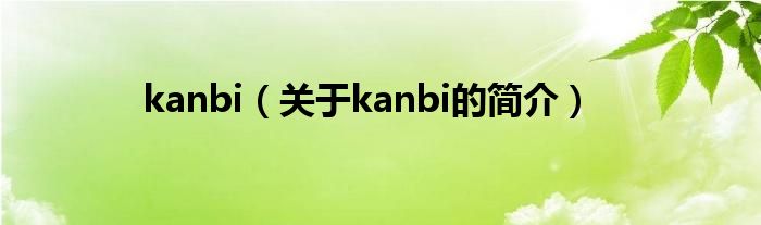 kanbi（關(guān)于kanbi的簡介）