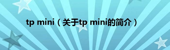 tp mini（關(guān)于tp mini的簡(jiǎn)介）