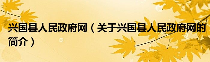 興國縣人民政府網(wǎng)（關于興國縣人民政府網(wǎng)的簡介）