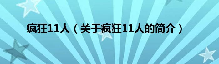 瘋狂11人（關(guān)于瘋狂11人的簡介）