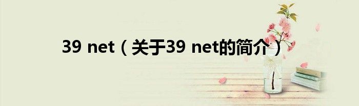 39 net（關(guān)于39 net的簡(jiǎn)介）