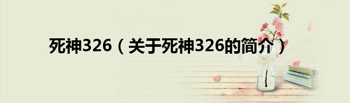 死神326（關(guān)于死神326的簡介）