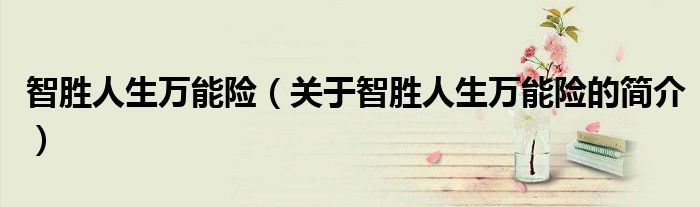 智勝人生萬能險（關于智勝人生萬能險的簡介）