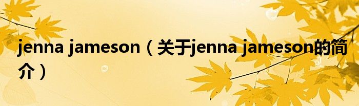 jenna jameson（關(guān)于jenna jameson的簡(jiǎn)介）