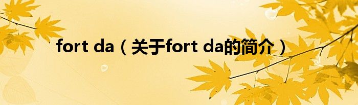 fort da（關于fort da的簡介）