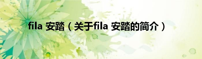 fila 安踏（關(guān)于fila 安踏的簡介）