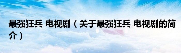 最強(qiáng)狂兵 電視?。P(guān)于最強(qiáng)狂兵 電視劇的簡介）