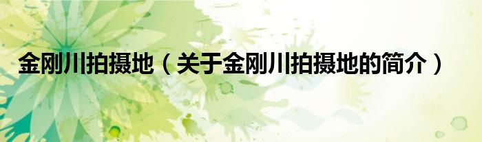 金剛川拍攝地（關(guān)于金剛川拍攝地的簡介）