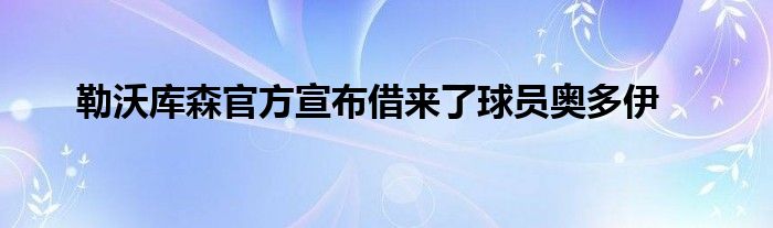 勒沃庫森官方宣布借來了球員奧多伊