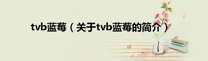 tvb藍莓（關(guān)于tvb藍莓的簡介）