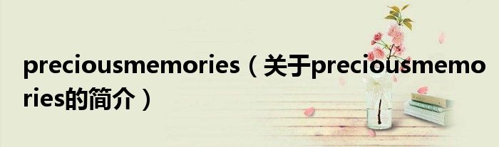 preciousmemories（關(guān)于preciousmemories的簡(jiǎn)介）