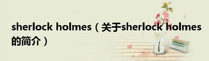 sherlock holmes（關(guān)于sherlock holmes的簡介）