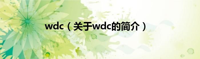 wdc（關(guān)于wdc的簡介）