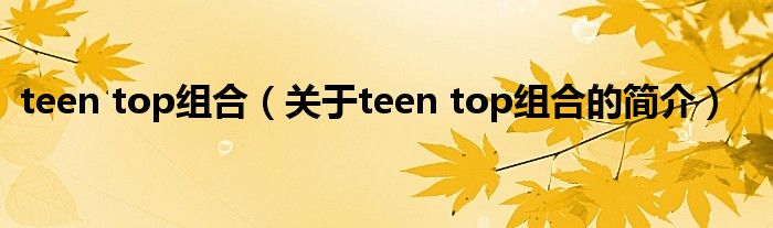 teen top組合（關(guān)于teen top組合的簡介）