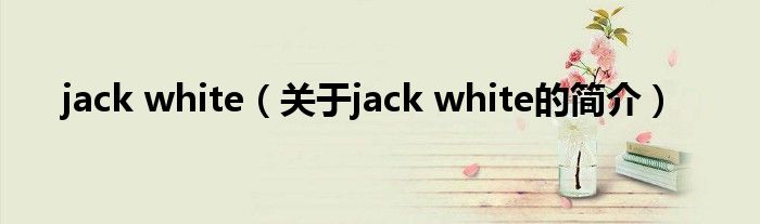 jack white（關(guān)于jack white的簡(jiǎn)介）